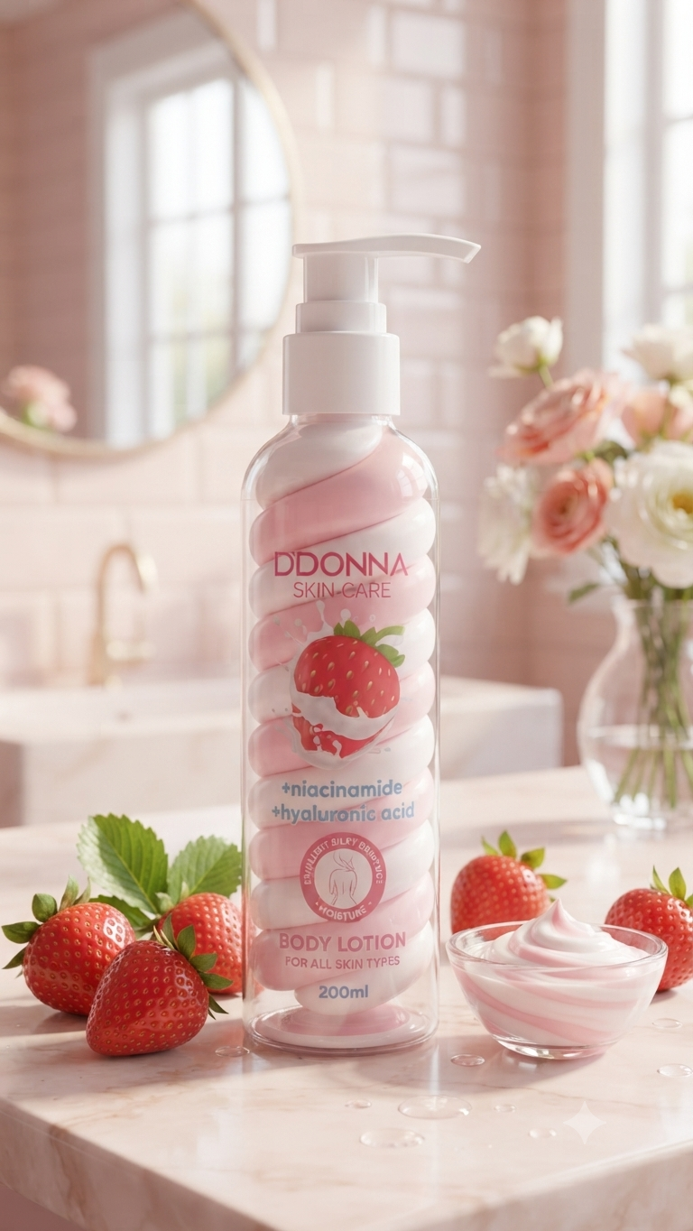 Loción Corporal Crema de Fresa con Niacinamida y Ácido Hialurónico