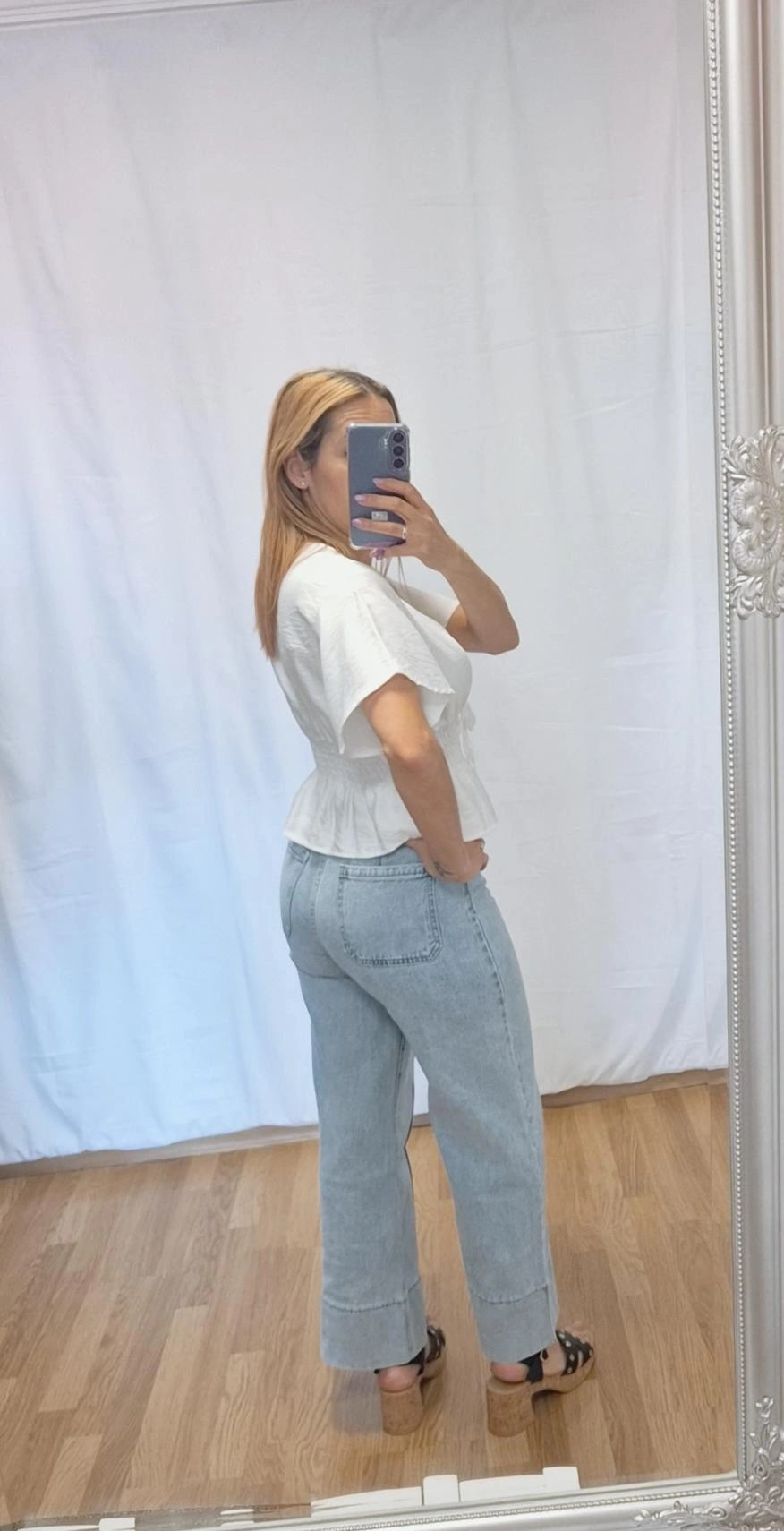 Blusa volante blanca