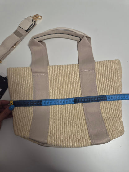 Bolso Tote Rafia Franjas Beige - medida ancho 35cm