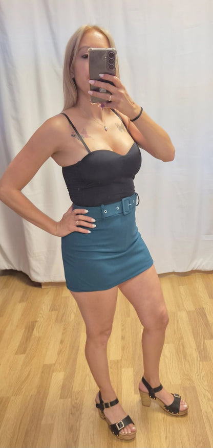 Falda Pantalón Azul Petróleo - vista frontal 2