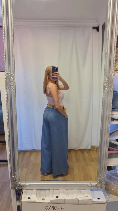 Pantalón palazo azul