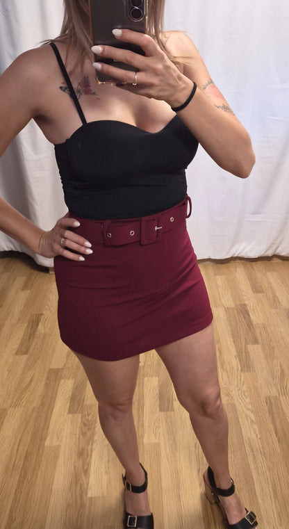 Falda Pantalón Burdeos - vista frontal 2