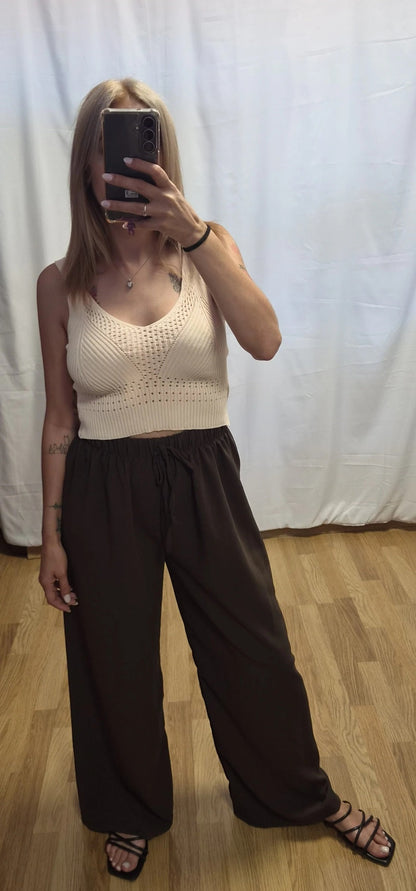 Pantalón Marrón Chocolate Fluido - look completo 2