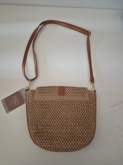 Bolso Saddle Rafia Boho - vista trasera