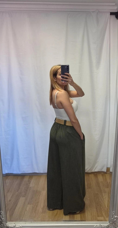 Pantalon palazo verde