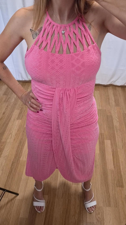 vestido midi asimetrico