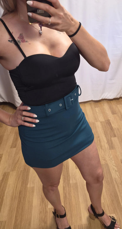 Falda Pantalón Azul Petróleo - look completo