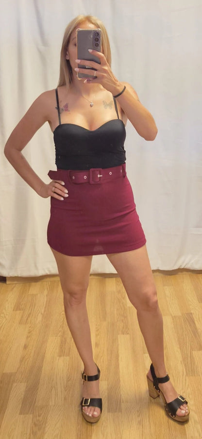 Falda Pantalón Burdeos - vista frontal