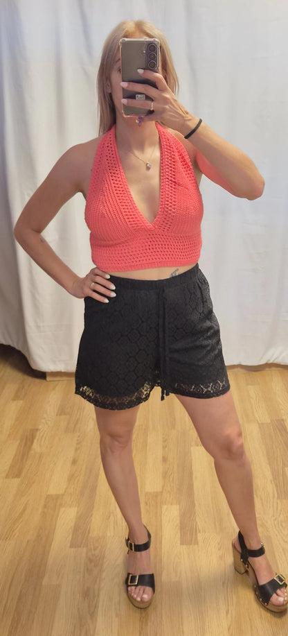 Short Encaje Negro - vista frontal