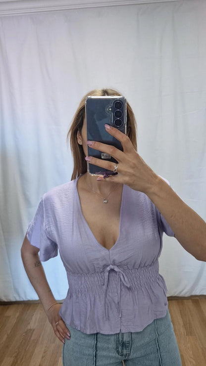 Blusa volante lila