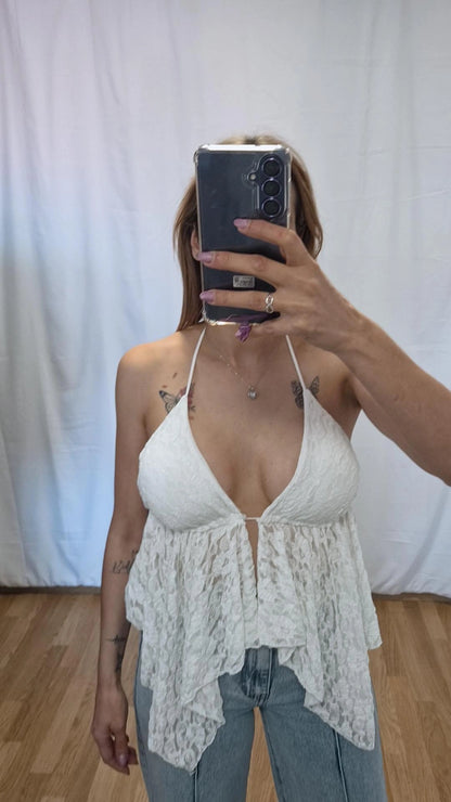 Top espalda descubierta blanco