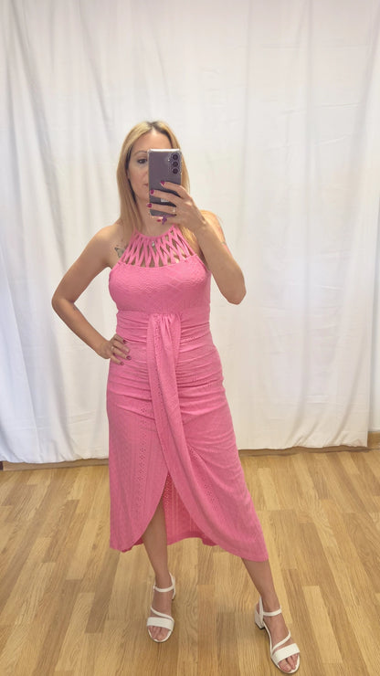 vestido midi asimetrico