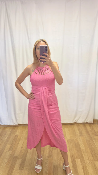 vestido midi asimetrico