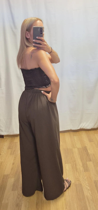Top Bandeau Nido de Abeja Burdeos - vista trasera