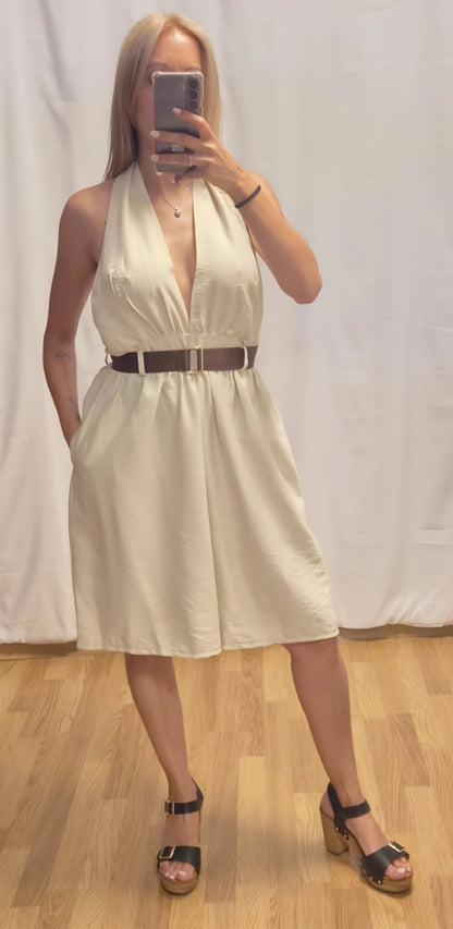 Mono Halter Multiposición Beige - vista frontal completa