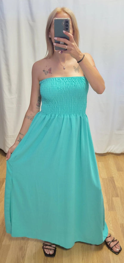 Vestido Turquesa Fruncido - vista frontal