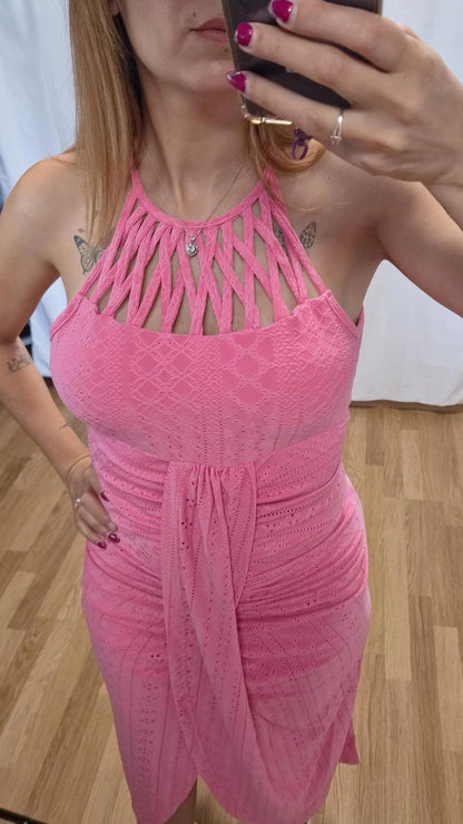 vestido midi asimetrico